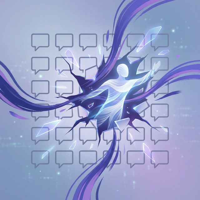 Abstract illustration of breaking conversation patterns